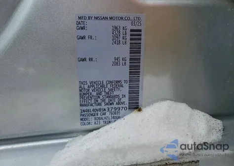 2025 Nissan Altima Sv from USA, damaged, VIN 1N4BL4DV8SN379970